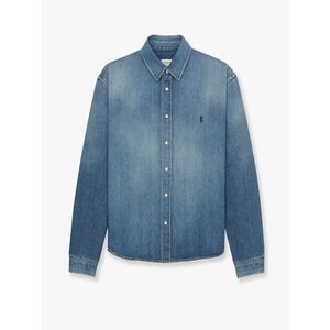 Saint Laurent Men Cassandre Horizon Blue Denim Shirt